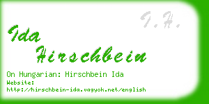 ida hirschbein business card